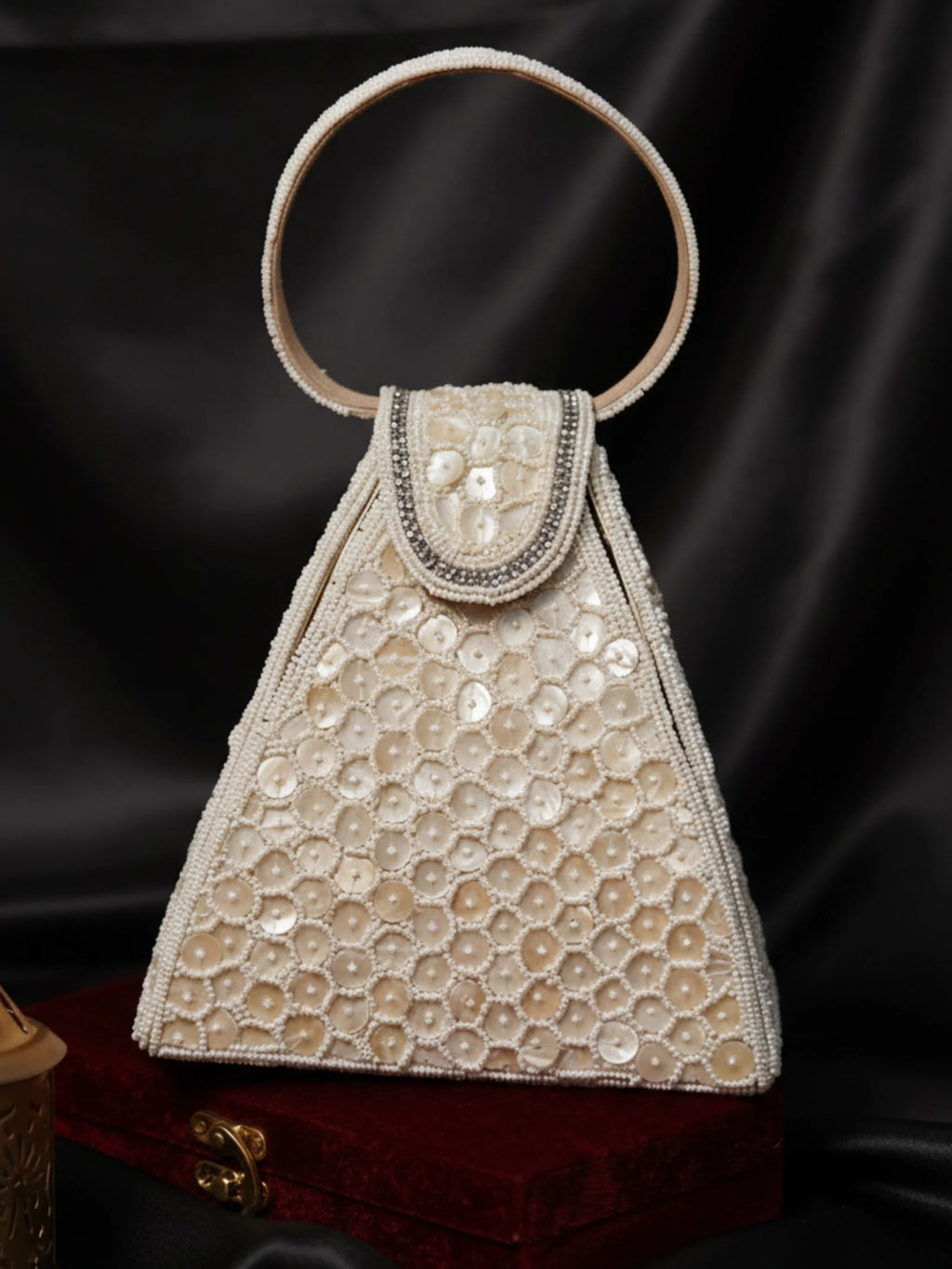 Rifaaqatt-e-Jarkan designer clutch purse, intricate embroidery