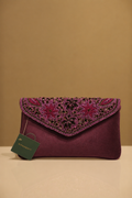 Purple Floral Embroidered Designer Purse for Women